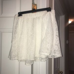white lace skater-skirt
